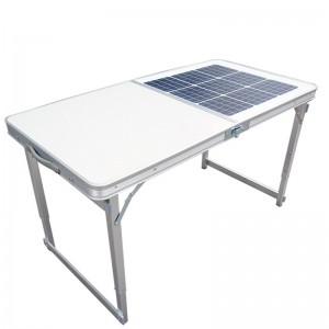 Hordozható összecsukható napelemes asztal töltési üzlethez kültéri kempingkonyha összecsukható asztali asztalhoz