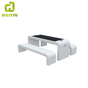 USB vezeték nélküli telefon töltő kültéri intelligens napelemes bútorok kerti asztali szett
