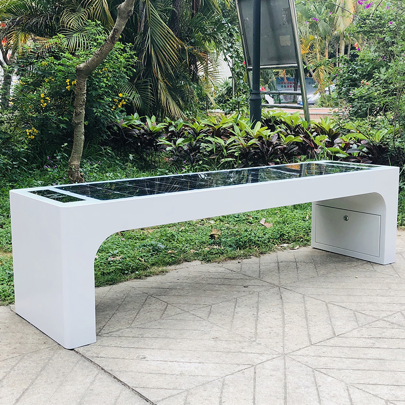 Legjobb tervezésű fehér színű napenergia mobil WiFi Hotpot Smart Garden Bench