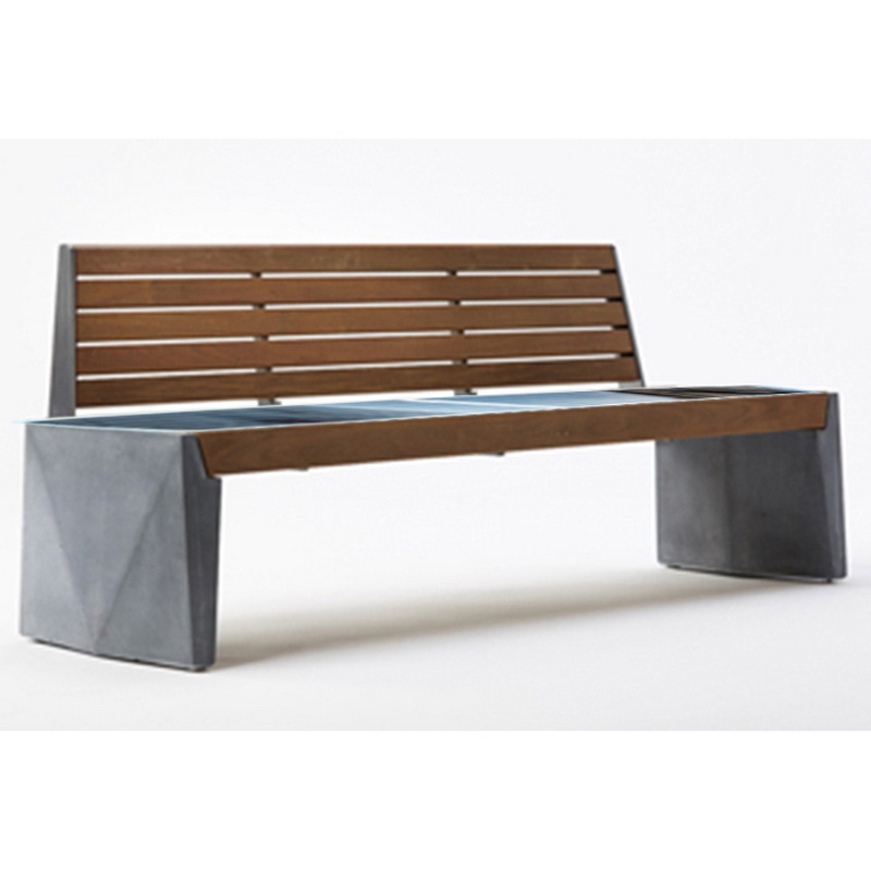 Új Design Wood Színek High Quality Solar Smart Bench